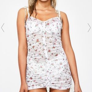 For Love and Lemons Linda Ruched. coverup Dress